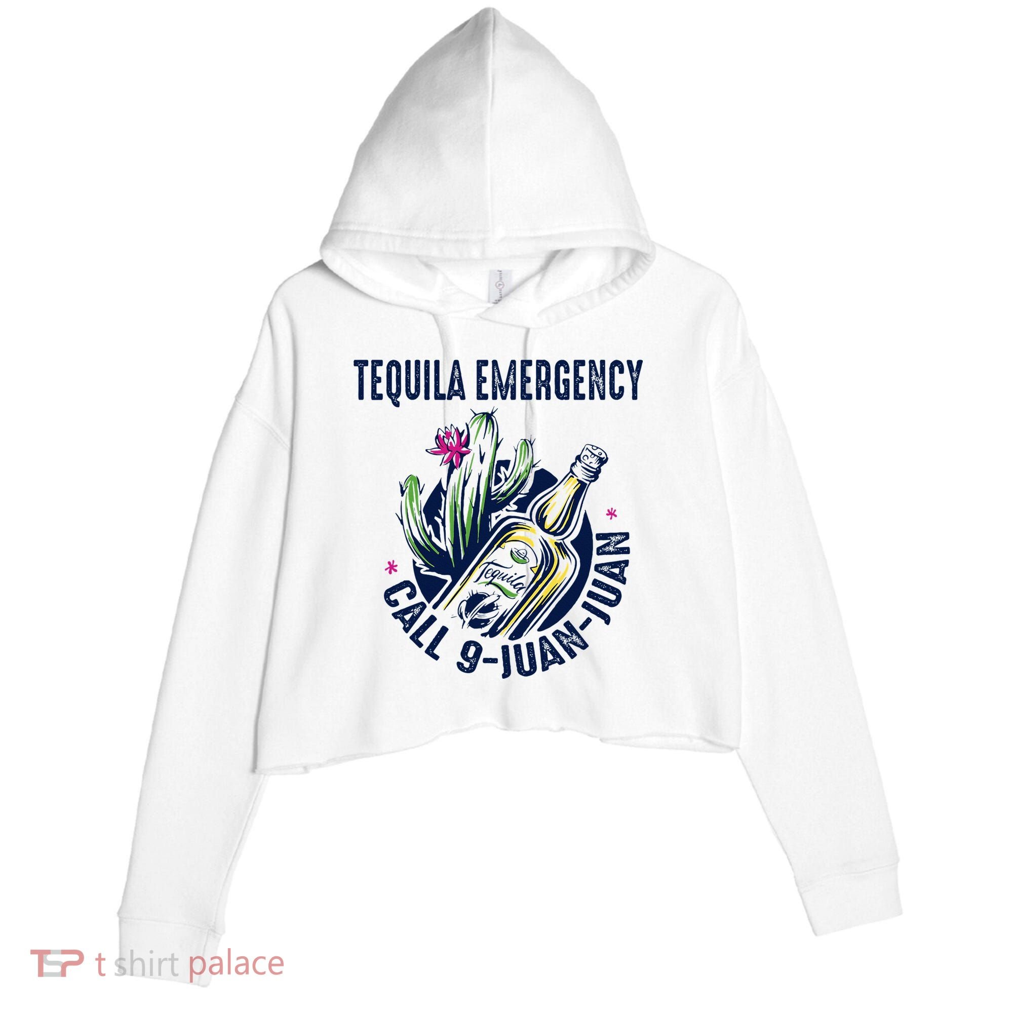 Tequila Emergency Call 9 Juan Juan Crop Fleece Hoodie