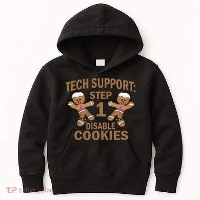 Tech Support Step One Disable Cookies Kids Hoodie