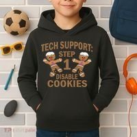 Tech Support Step One Disable Cookies Kids Hoodie thumb 2