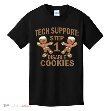 Tech Support Step One Disable Cookies Kids T-Shirt