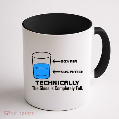 Technically The Glass is Completely Full Funny Science Coffee Mug back