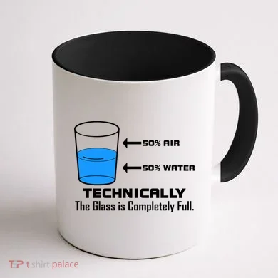 Technically The Glass is Completely Full Funny Science Coffee Mug back