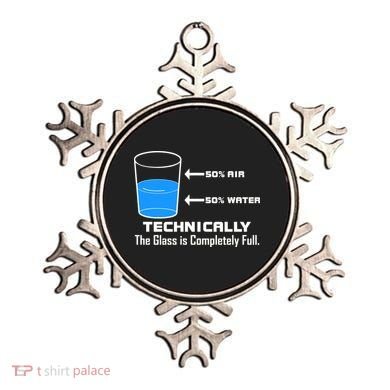 Technically The Glass is Completely Full Funny Science Ornament