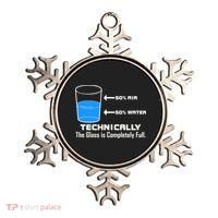Technically The Glass is Completely Full Funny Science Ornament thumb 0