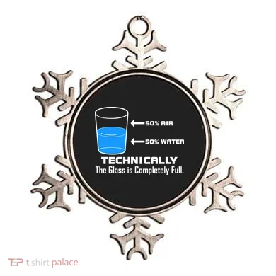 Technically The Glass is Completely Full Funny Science Ornament