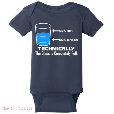 Technically The Glass is Completely Full Funny Science Baby Bodysuit