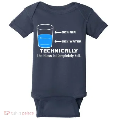 Technically The Glass is Completely Full Funny Science Baby Bodysuit