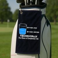 Technically The Glass is Completely Full Funny Science Golf Towel thumb 2
