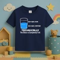 Technically The Glass is Completely Full Funny Science Toddler T-Shirt thumb 3