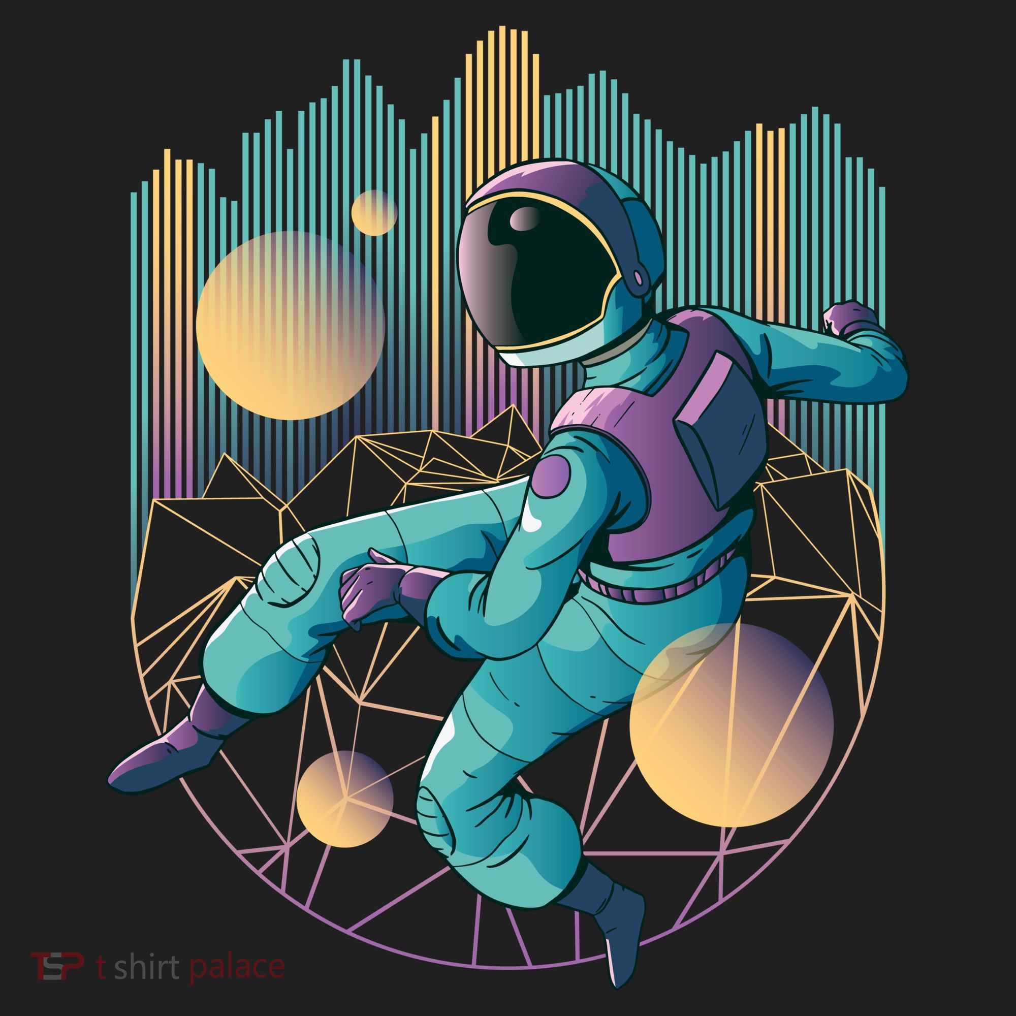 Techno Astronaut Golf Towel