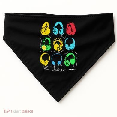 Techno Music Headphones USA-Made Doggie Bandana