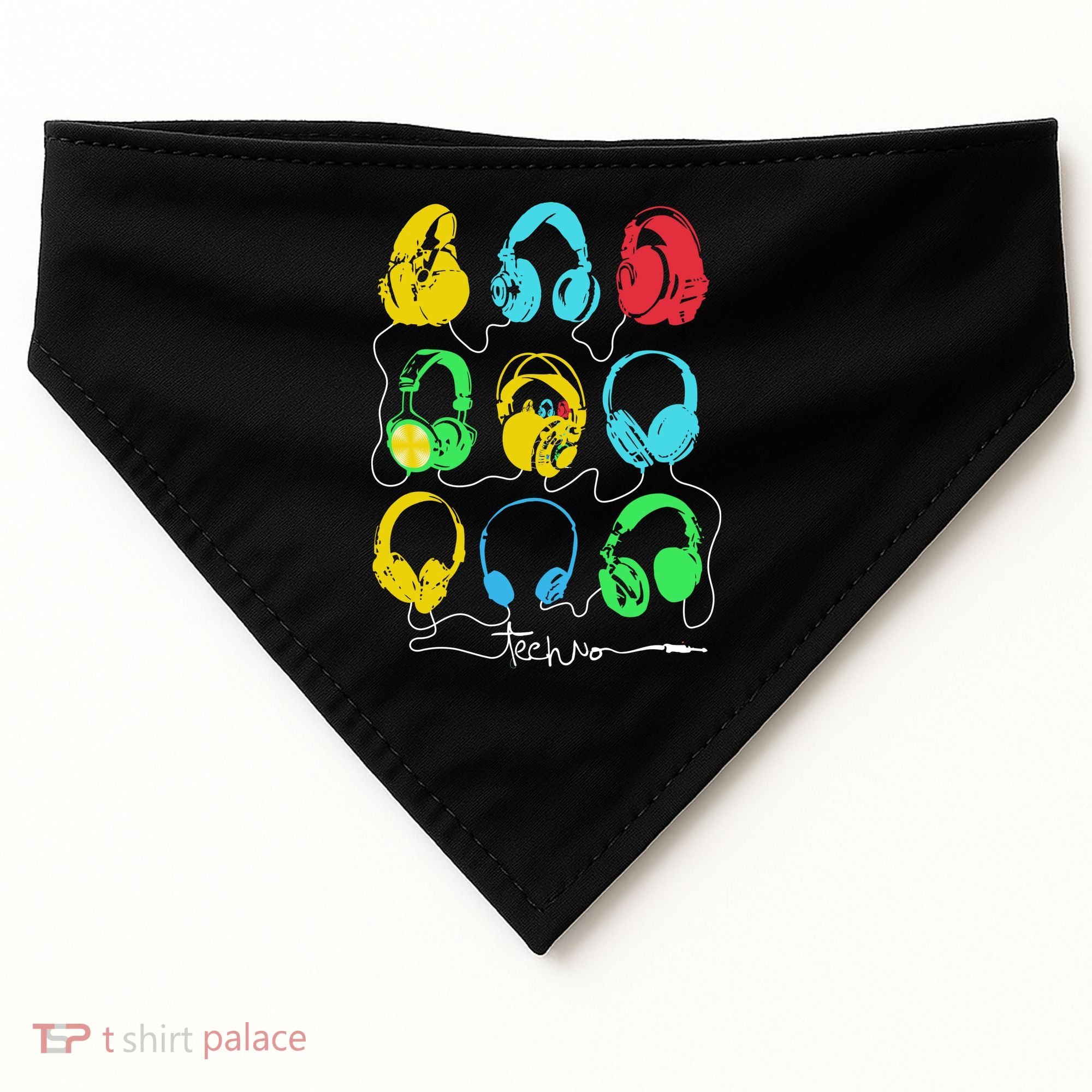 Techno Music Headphones USA-Made Doggie Bandana