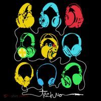Techno Music Headphones Button thumb 1