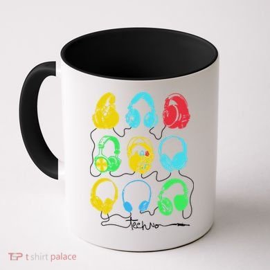 Techno Music Headphones Coffee Mug