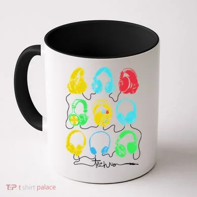 Techno Music Headphones Coffee Mug