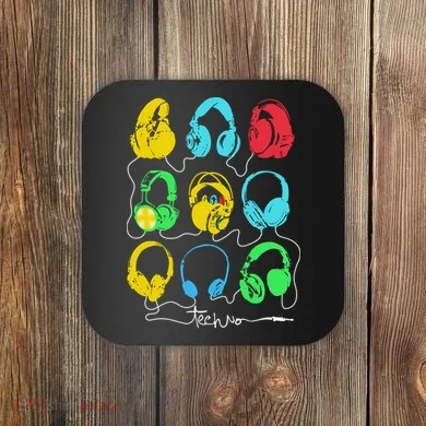 Techno Music Headphones Coaster