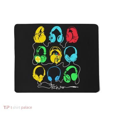 Techno Music Headphones Mousepad