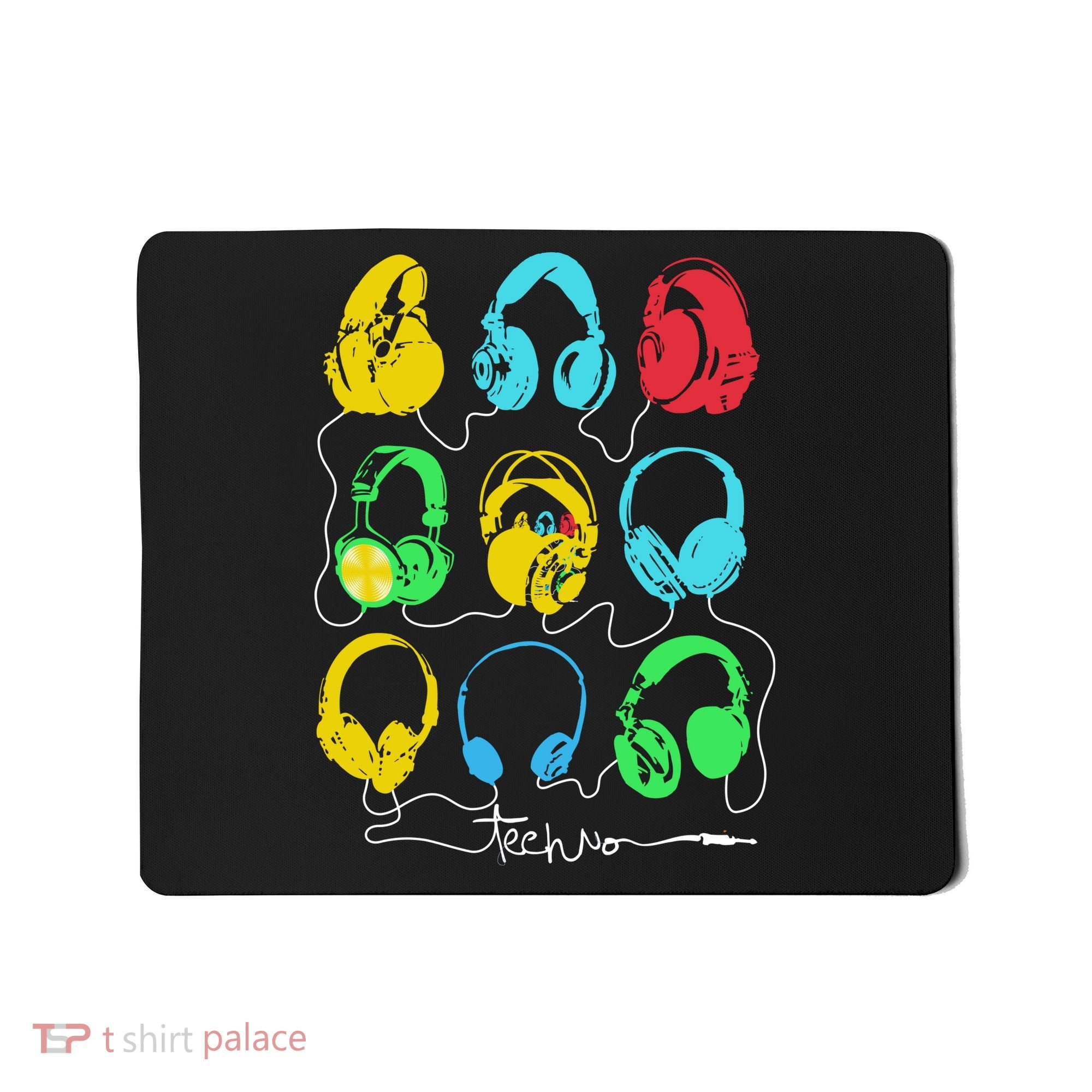 Techno Music Headphones Mousepad
