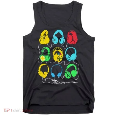 Techno Music Headphones Tank Top
