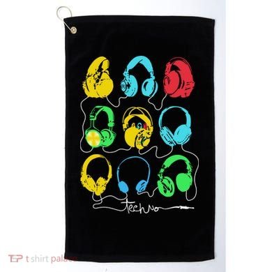 Techno Music Headphones Golf Towel