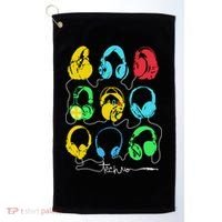 Techno Music Headphones Golf Towel thumb 0