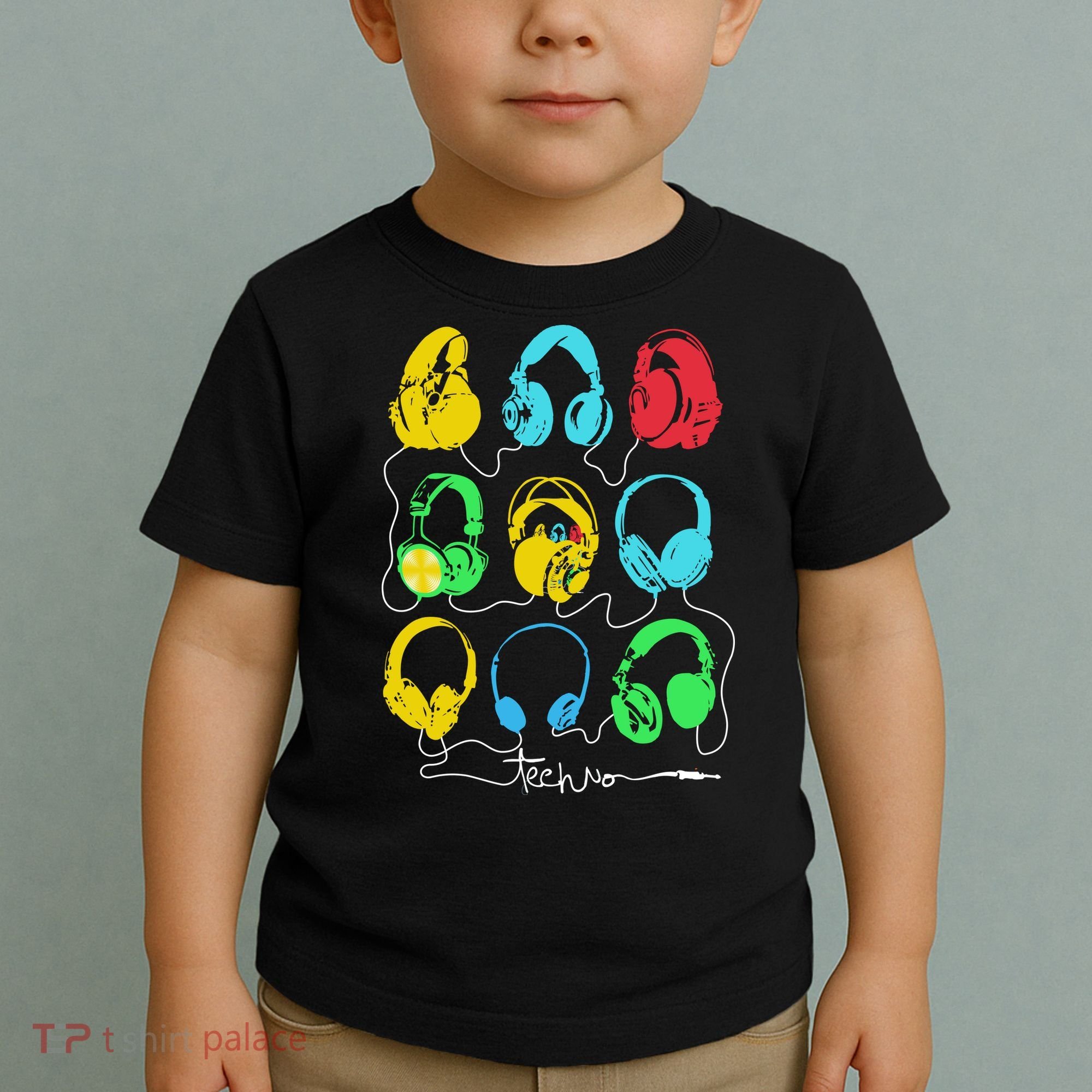 Techno Music Headphones Toddler T-Shirt