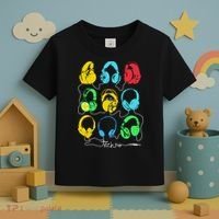 Techno Music Headphones Toddler T-Shirt thumb 3
