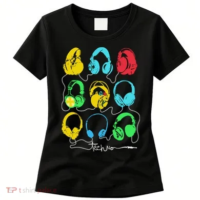 Techno Music Headphones Women's T-Shirt