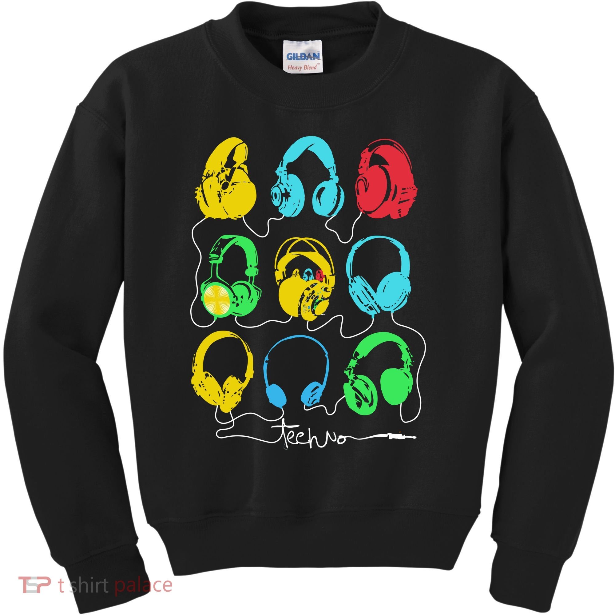 Techno Music Headphones Kids Sweatshirt