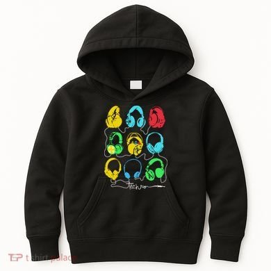 Techno Music Headphones Kids Hoodie