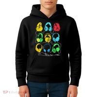 Techno Music Headphones Kids Hoodie thumb 4