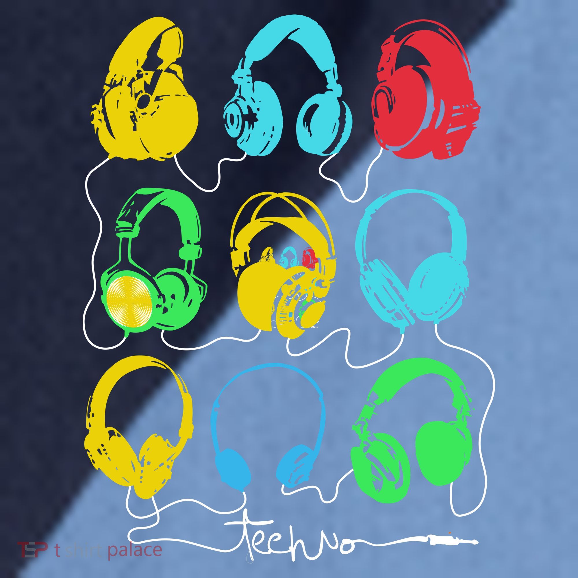 Techno Music Headphones Raglan Baseball Sleeve Shirt