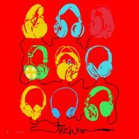 Techno Music Headphones Santa Hat thumb 1