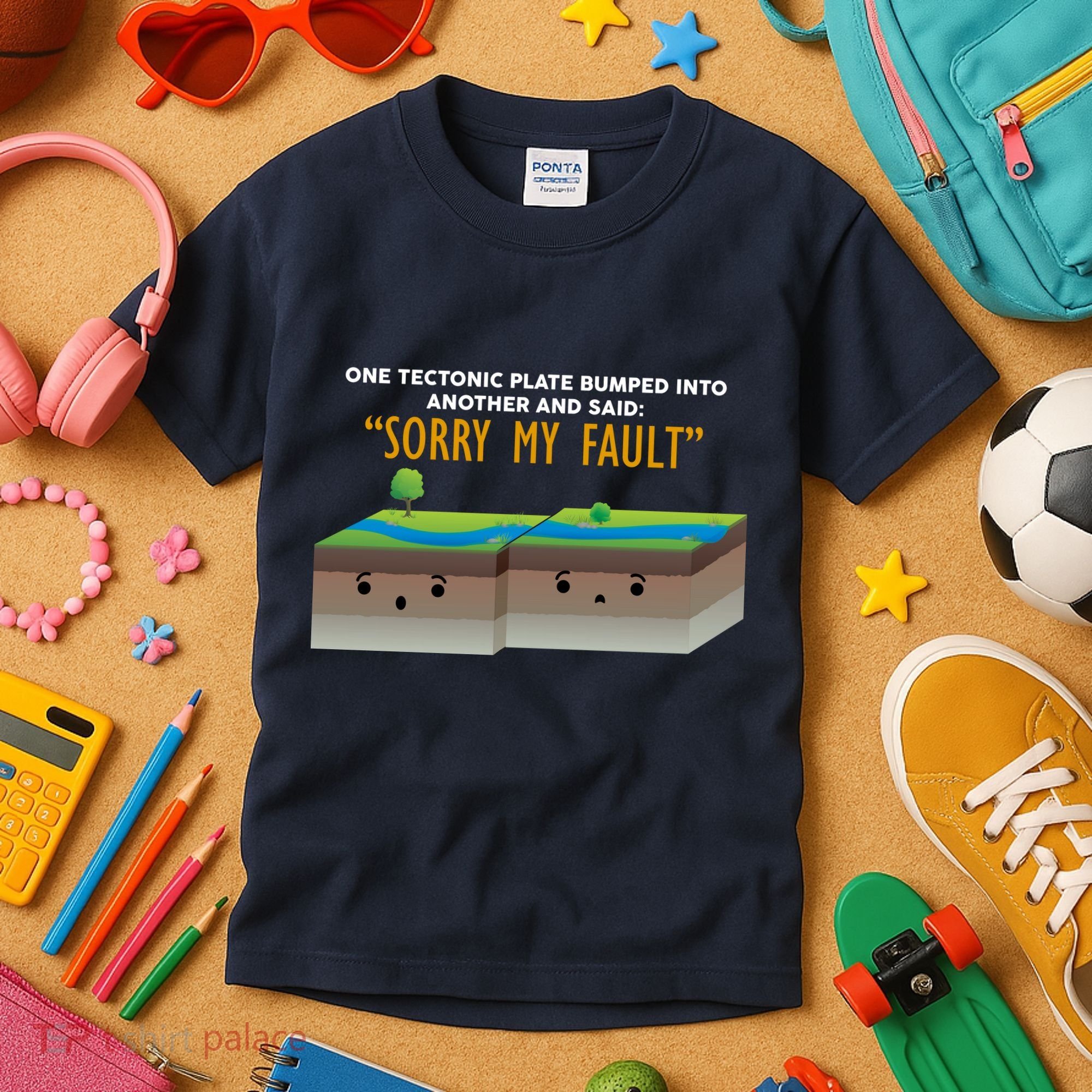 Tectonic Plate Sorry My Fault Kids T-Shirt