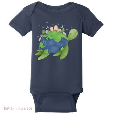 Turtle Earth Day Baby Bodysuit