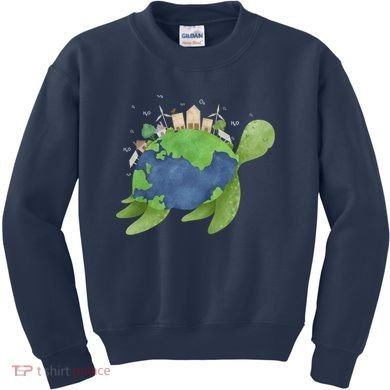 Turtle Earth Day Kids Sweatshirt