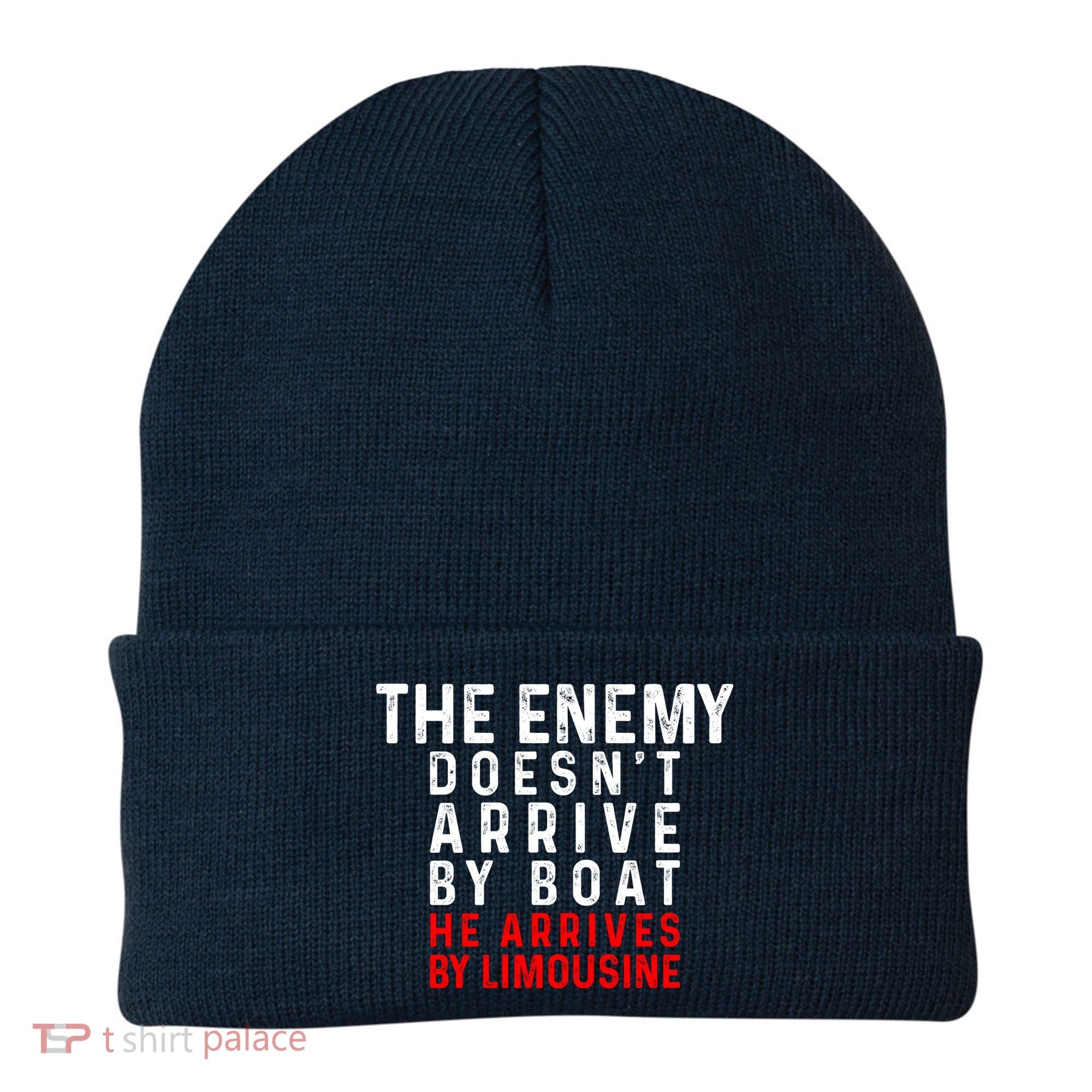 The Enemy Doesn't Arrive By Boat He Arrives By Limousine Beanie