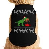 Trex Eating Deer Hunter Ugly Christmas Doggie Tank thumb 0