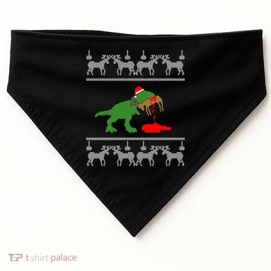 Trex Eating Deer Hunter Ugly Christmas USA-Made Doggie Bandana