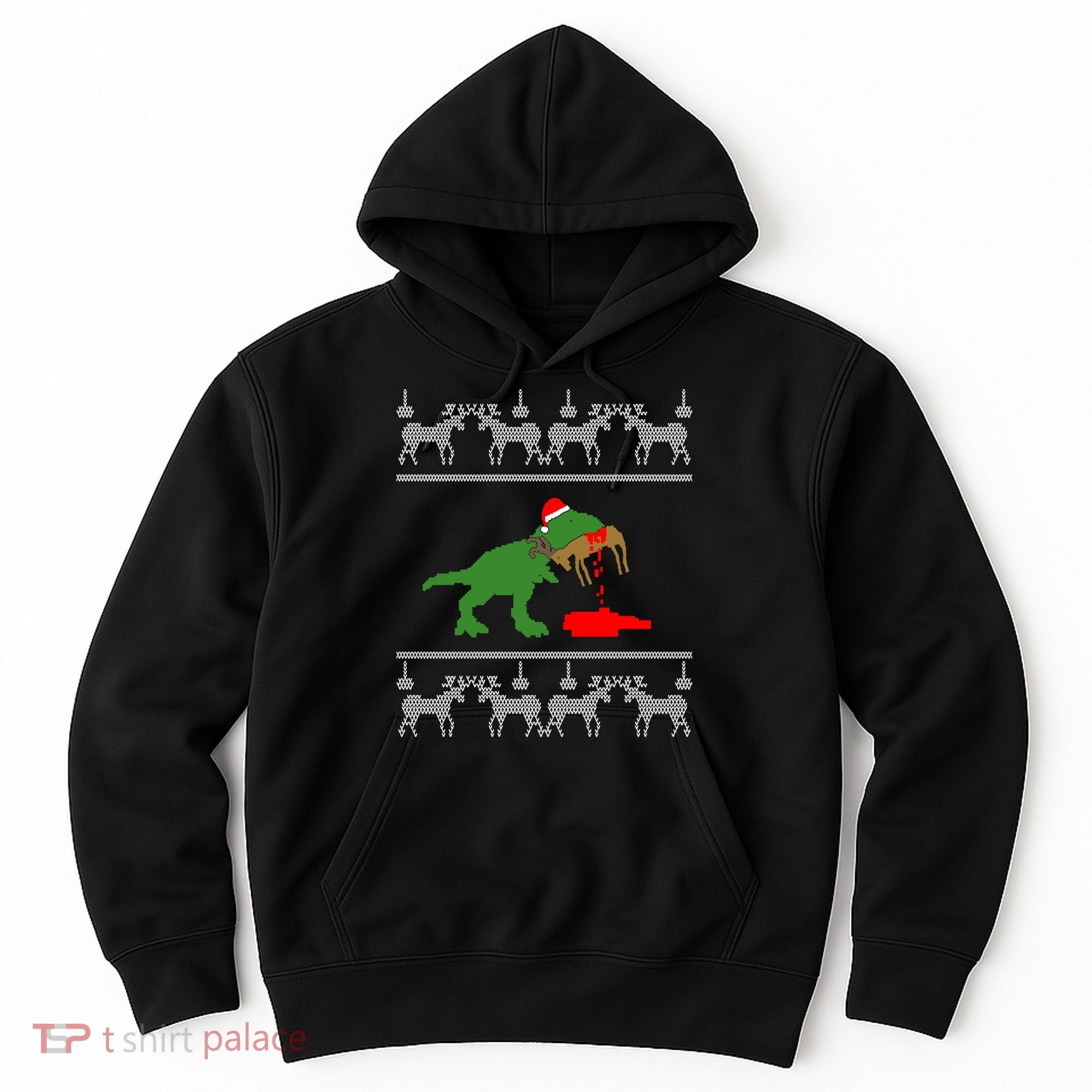 Trex Eating Deer Hunter Ugly Christmas Hoodie