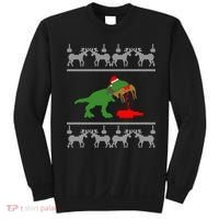 Trex Eating Deer Hunter Ugly Christmas Sweatshirt thumb 0
