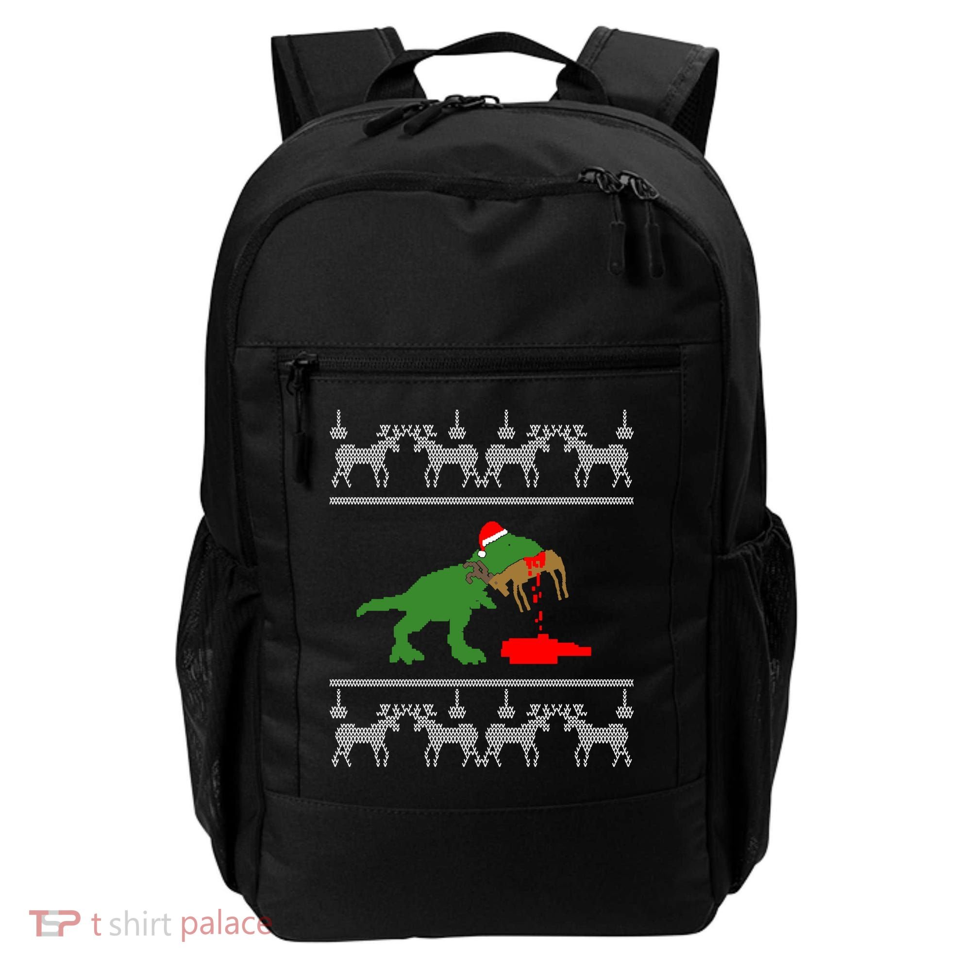 Trex Eating Deer Hunter Ugly Christmas Backpack