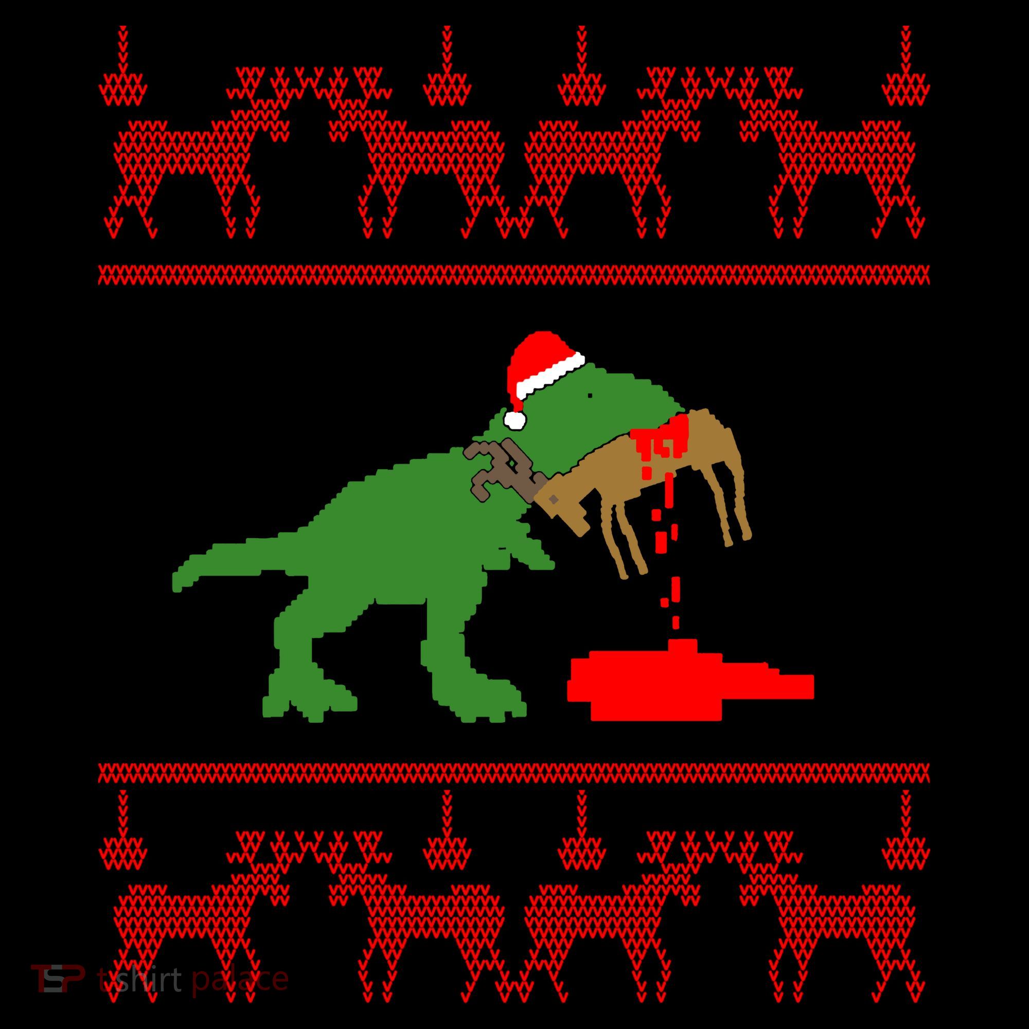 Trex Eating Deer Hunter Ugly Christmas Coffee Mug