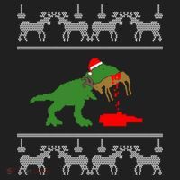 Trex Eating Deer Hunter Ugly Christmas Hat thumb 2