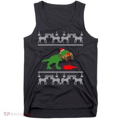 Trex Eating Deer Hunter Ugly Christmas Tank Top