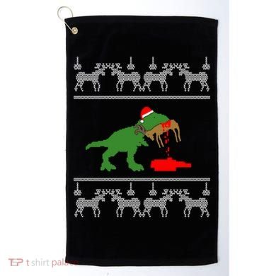 Trex Eating Deer Hunter Ugly Christmas Golf Towel
