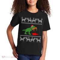 Trex Eating Deer Hunter Ugly Christmas Kids T-Shirt thumb 2