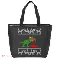 Trex Eating Deer Hunter Ugly Christmas Tote Bag thumb 0