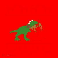 Trex Eating Deer Hunter Ugly Christmas Santa Hat thumb 1