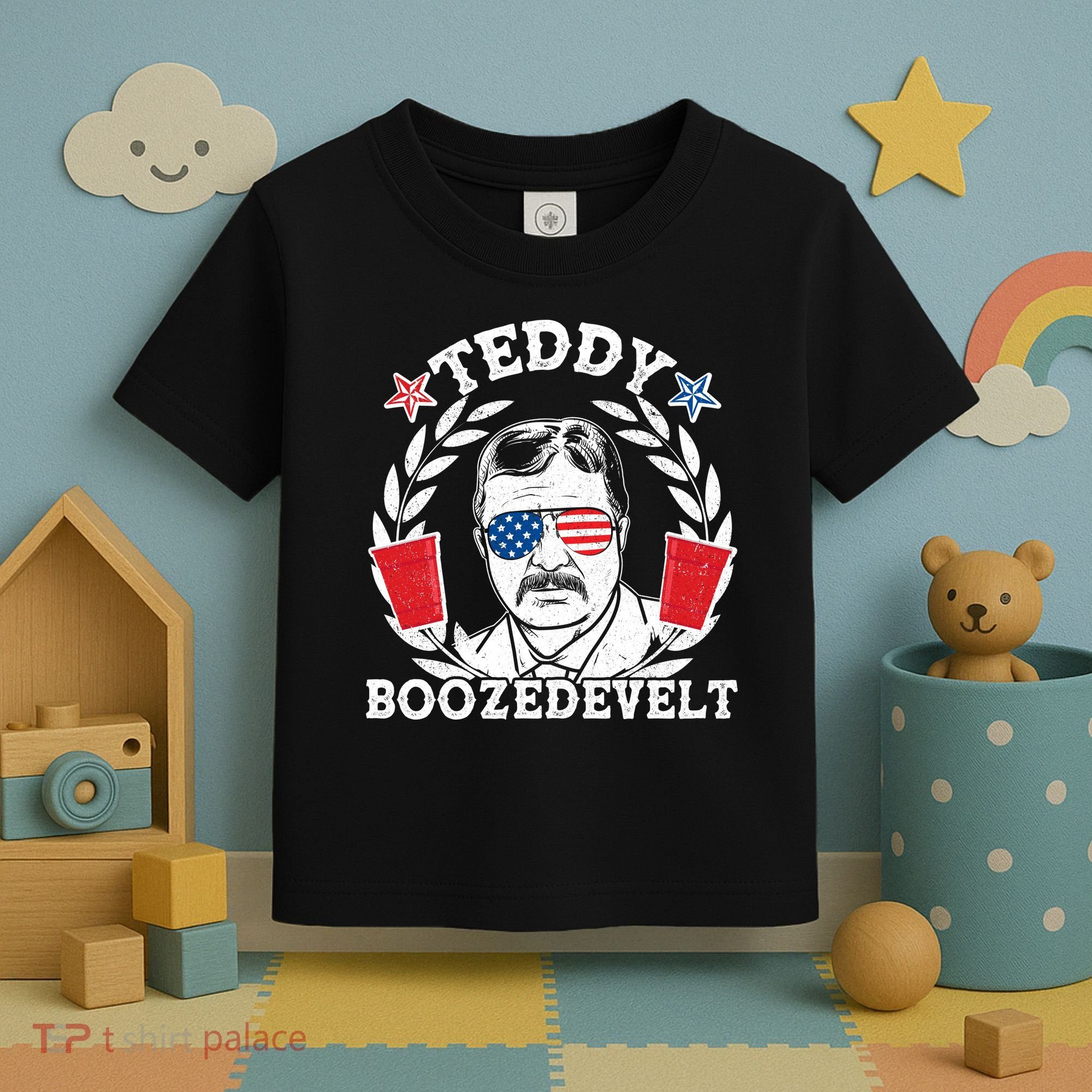 Teddy Boozedevelt USA Beer Party Toddler T-Shirt